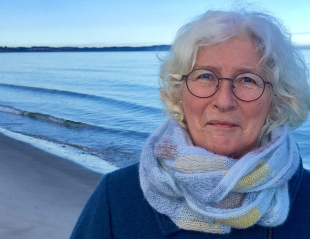 Boeslum tørklæde fra Ruth Sørensen, strikkeopskrift Strikkeopskrift Ruth Sørensen 