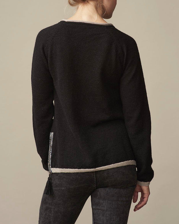 BIOWOOL sweater m. lynlås, sort - Önling strikkeopskrifter & garn