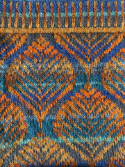 Blodbøg sjal fra Ruth Sørensen, No 20 strikkekit Strikkekit Ruth Sørensen Orange/blå 