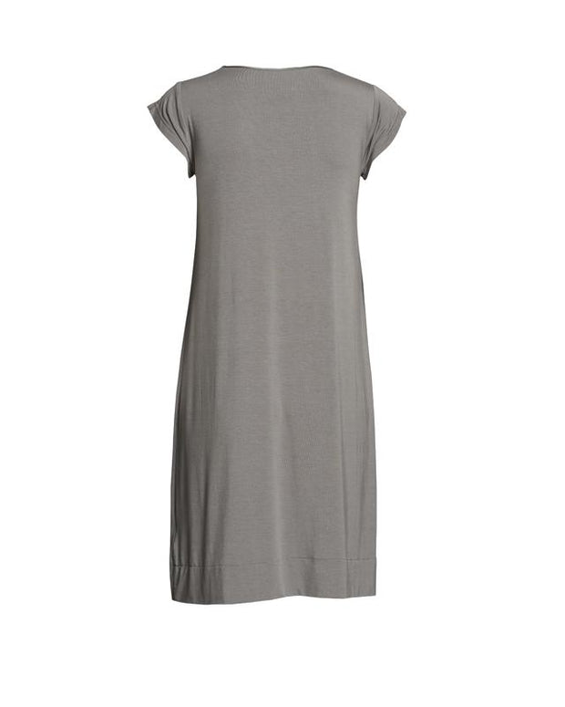 DEA kjole m. silke detaljer, grå - Önling strikkeopskrifter & garn