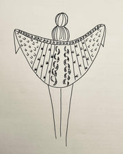 Emma KAL scarf, concept drawing for Önling mystery KAL