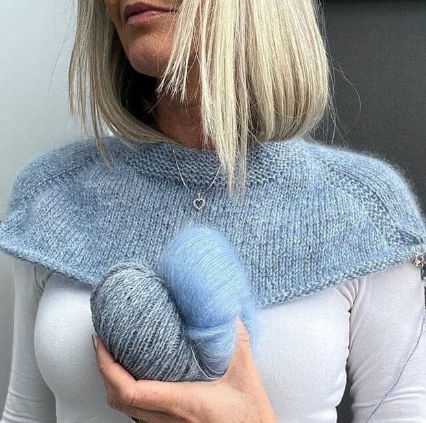 Esmeralda sweater, No 20 + Silk mohair strikkekit Strikkekit Önling - Katrine Hannibal  | 101 Dueblå, Himmelblå (1234)