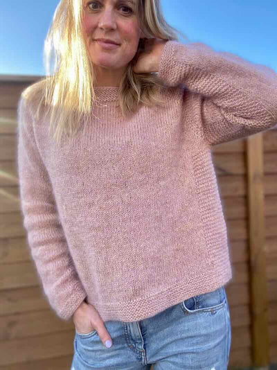 Esmeralda sweater, No 20 + Silk mohair strikkekit Strikkekit Önling - Katrine Hannibal  | 62 gammelrosa,  Støvet rosa (3628)