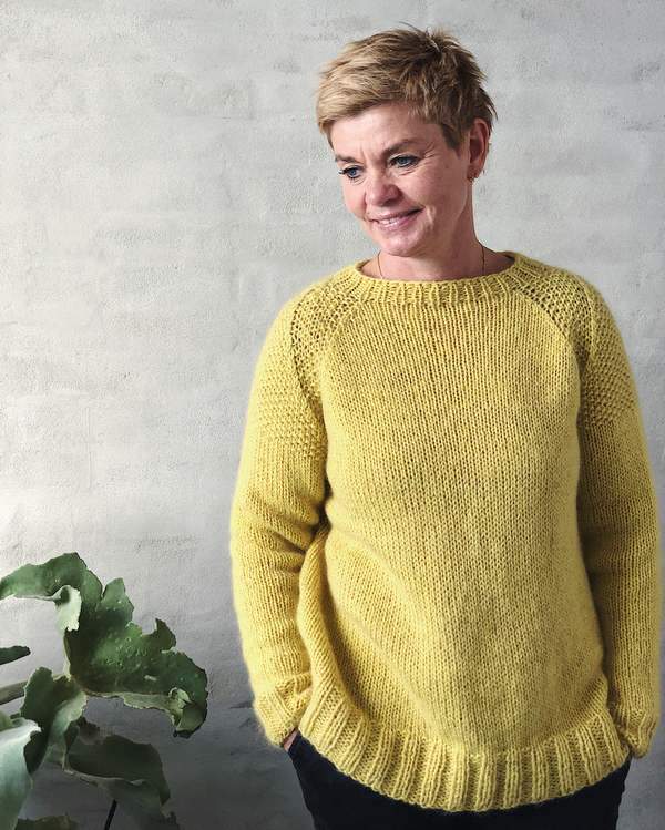 Ingeborg sweater, strikket i Önling No 1 merinould/angora og Cusi Alpaca - Önling strikkeopskrifter og garn