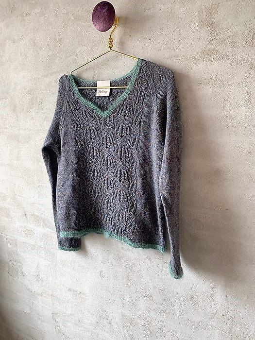 Limoncello sweater, sommerstrik med hulmønster strikket i Isager Highland Wool og Silk Mohair - Önling strikkeopskrifter og garn