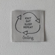 Önling mærke Sytilbehør Önling "Knit-eat-sleep-repeat"-mærke 