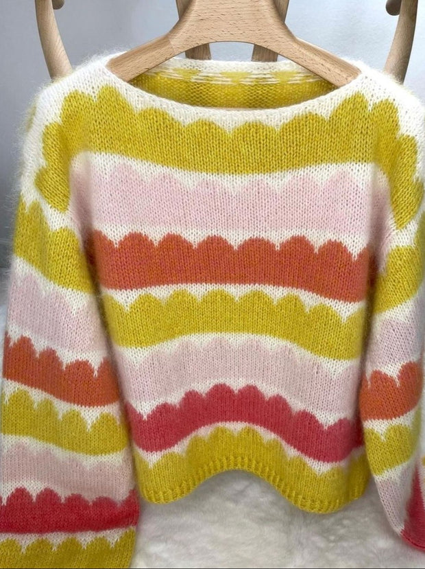 Robinia sweater af Anne Ventzel, multifarvet strikkekit i No 1 + silk mohair (5 fv) Strikkekit Anne Ventzel 