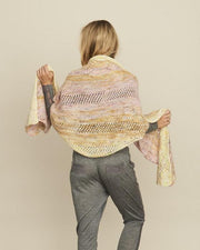 Skagen sjal, strikket i håndfarvet Hedgehog merinould og silk mohair
