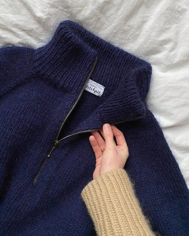 Zipper Sweater - Man - af PetiteKnit, No 1 + Silk mohair kit Strikkekit PetiteKnit 